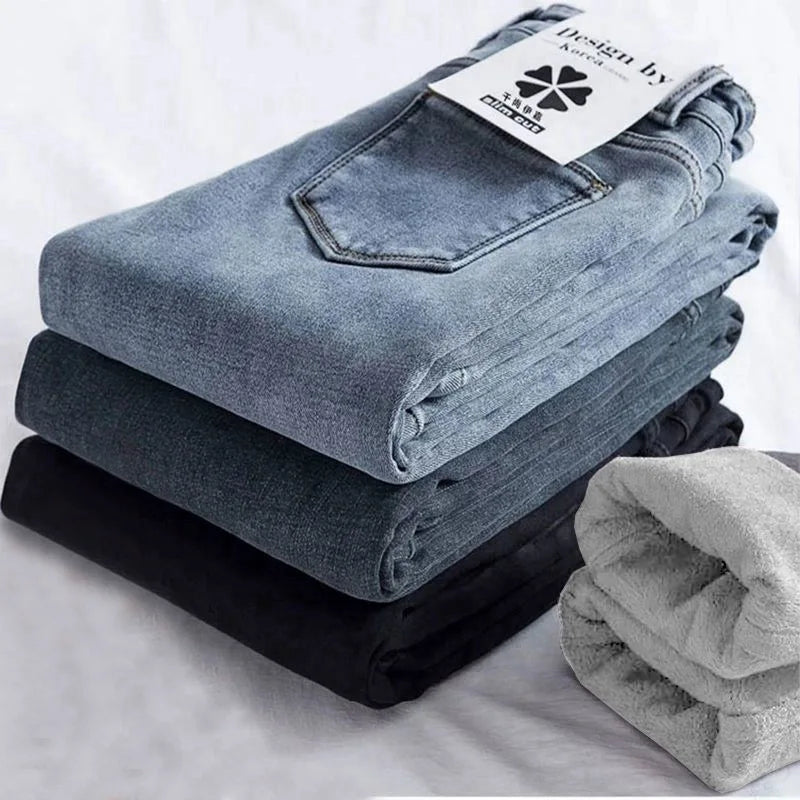 Women Velvet Ankle Length Casual Thick Pencil Pants