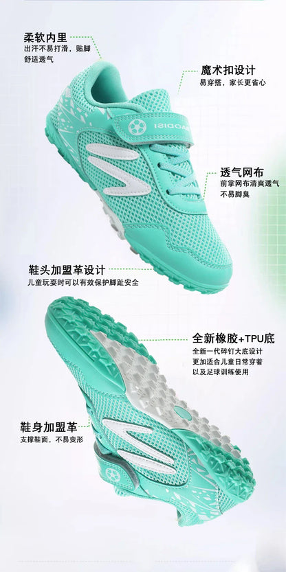 New Children Soccer Shoes Cleats Boys Football Boots TF Breathable Ultralight Grass Training Fast Athletic Sneakers 28-39