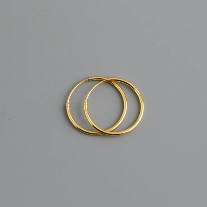 Genuine 925 Sterling Silver Fashion Korean Simple Hoop Earrings for Women Men Charming Chic Party Jewelry Accessories