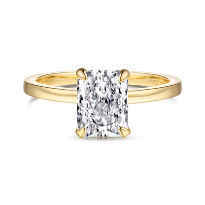 18K Gold Plated 925 Sterling Silver Crushed Ice Cut Lab Sapphire Gemstone Wedding Party Fine Jewelry Rings Wholesale
