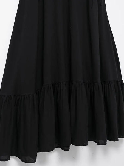 Summer New Woman Dress Spaghetti Strap Sleeveless Backless Lace-Up Zipper Pleats Sweet Beach Style Female Long Dresses