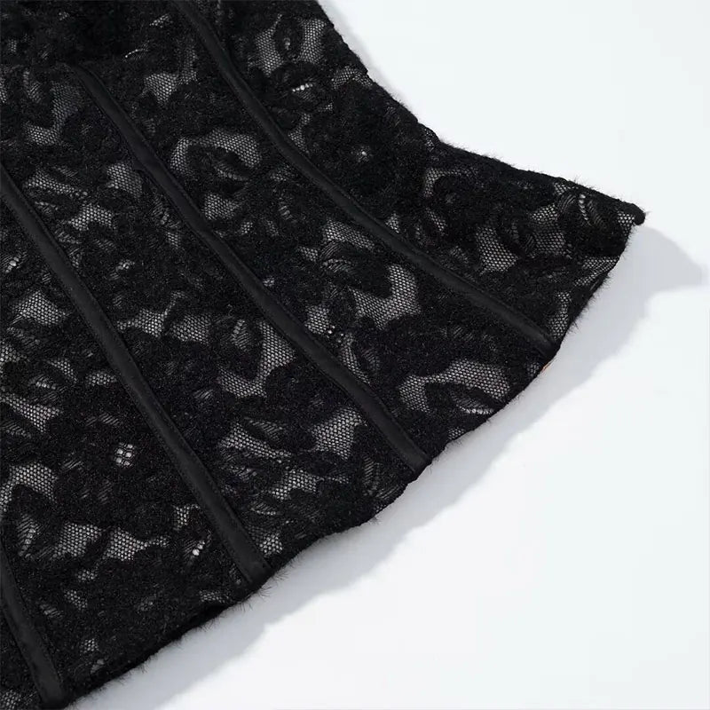 2026 Sexy Chic Black Lace Party Tops Strapless vest Short Evening Club Corset Tops Fashion Y2K Girl Streetwear Tops