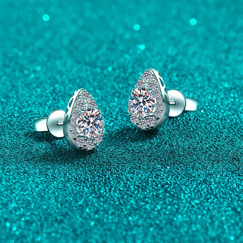 1cttw Sparkling Moissanite Stud Earrings for Women Engagement Birthday Gift Jewelry 100% 925 Sterling Silver Wholesale