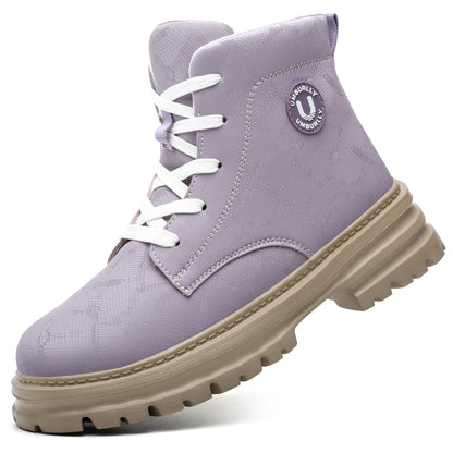 Ladies Steel Toe Safety Shoes Anti-Crush Kevlar Workwear Style Outdoor Safety Boots for Women Resistant Comfort Footwear