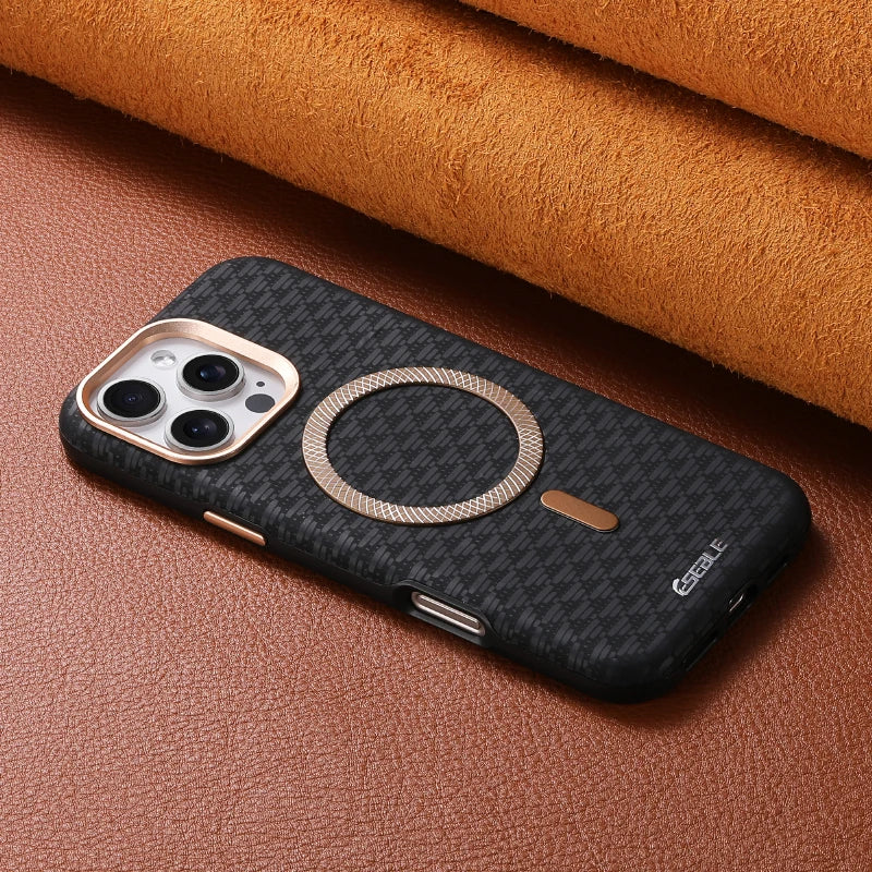 For Magsafe Magnetic Solid Color Triangle Pattern Phone Case for iPhone 17 Pro Max 15 13 14 16 Pro Max Bumper Back Cover