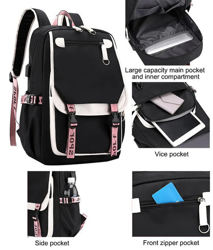 Backpack Cartoon Rucksack Girls School Bag High Capacity Women Backpack