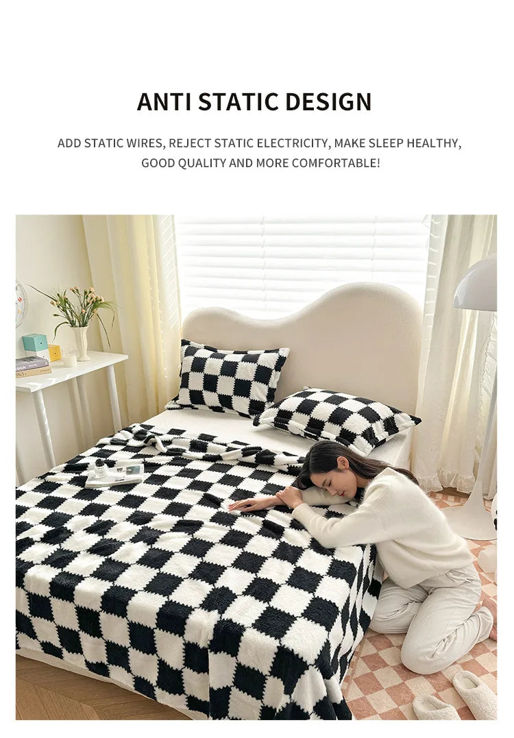 1 Piece Pink White Flannel Panda Fleece Soft And Comfortable Blanket Nap Blanket Suitable For Sofa Bed Sofa Office Suitable