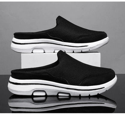 Men Slippers Summer Breathable Home Indoor Slippers Men Thick Bottom Slides Fashion Couple Walking Shoes
