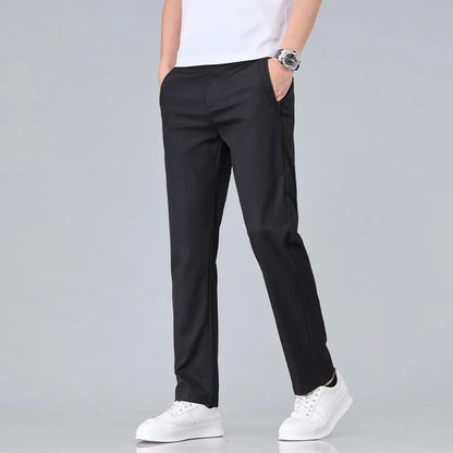 Fashion New in Men's Casual Pants Straight Slim Thin Korean Breathable Comfortable Brand Male Clothing Summer Trousers
