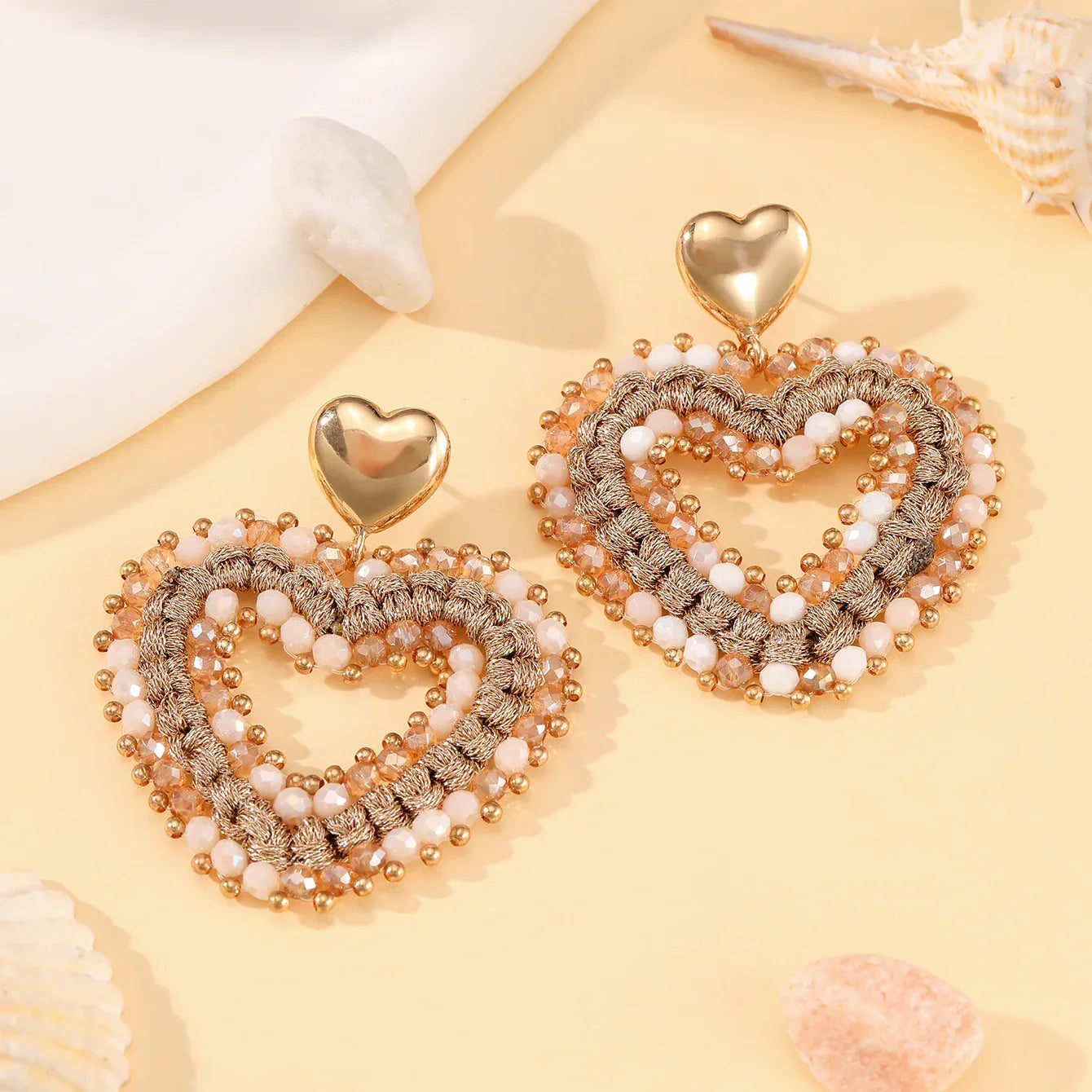 Big Water Drop Shape Drop Earrings For Women Colorful Beads Handmade Threading Crystal Long Earrings Jewelry Gift EA144