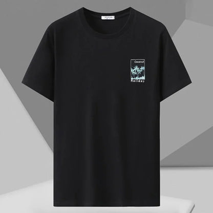 Men's Printed T-shirt Plus Size Black Tops 110-180kg 5XL 6XL 7XL 100% Cotton Loose Oversized Tees Big Size Men Clothing 티셔츠