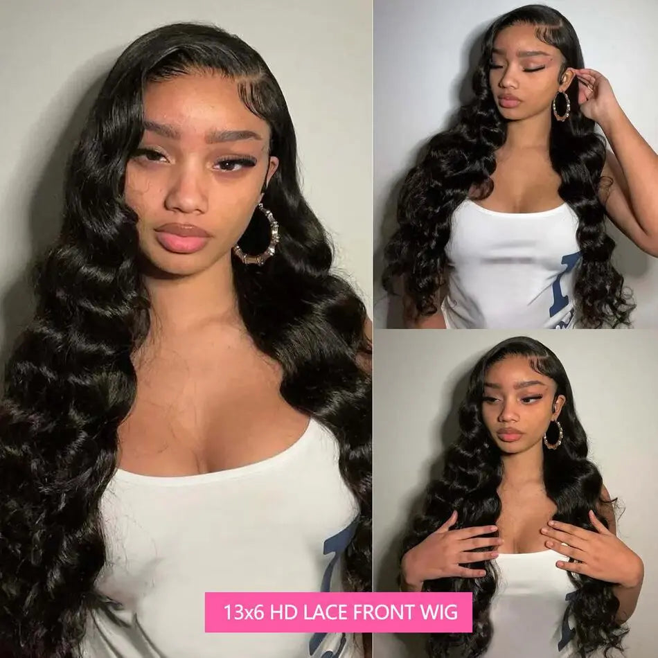 30 40 Inch 13x6 Body Wave Hd Human Hair Lace Frontal Wig 13x4 Body Wave Human Hair Wigs For Black Women Nature Black Brazilian