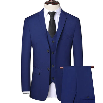 The New Store Offers Discounted Prices  Casual Formal Business Men's Fashionable Gentleman Solid Color All-season Fitted Suit