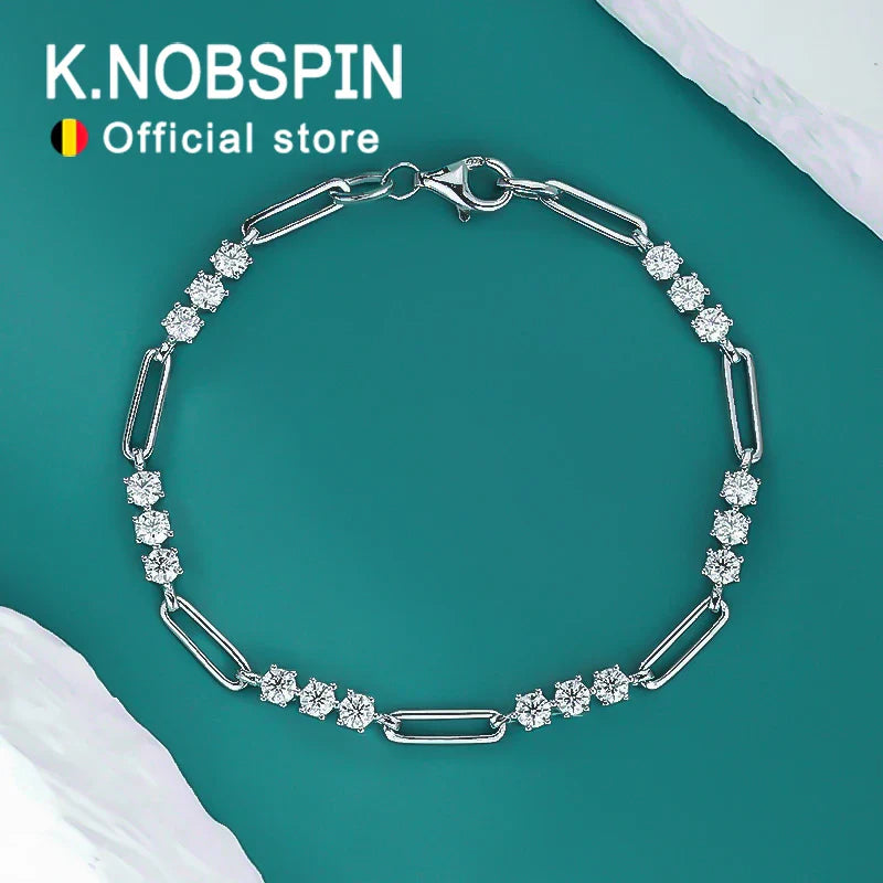 3mm D Color Round Moissanite Bracelet Summer Fashion Jewelry GRA Certified s925 Sliver Plated 18k Bracelets for Women