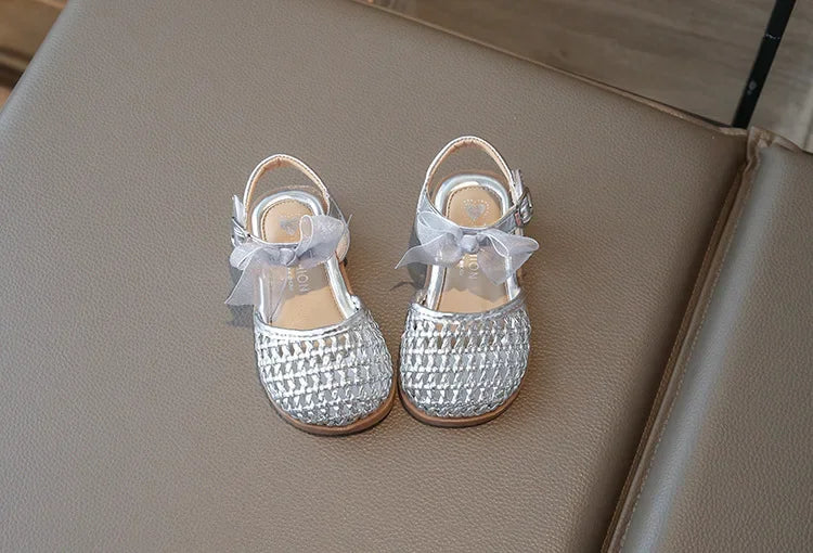 Kids Girls Shoes Children's Woven Sandals New Summer Popular Roman Shoes Children's Soft-soled Princess Shoes
