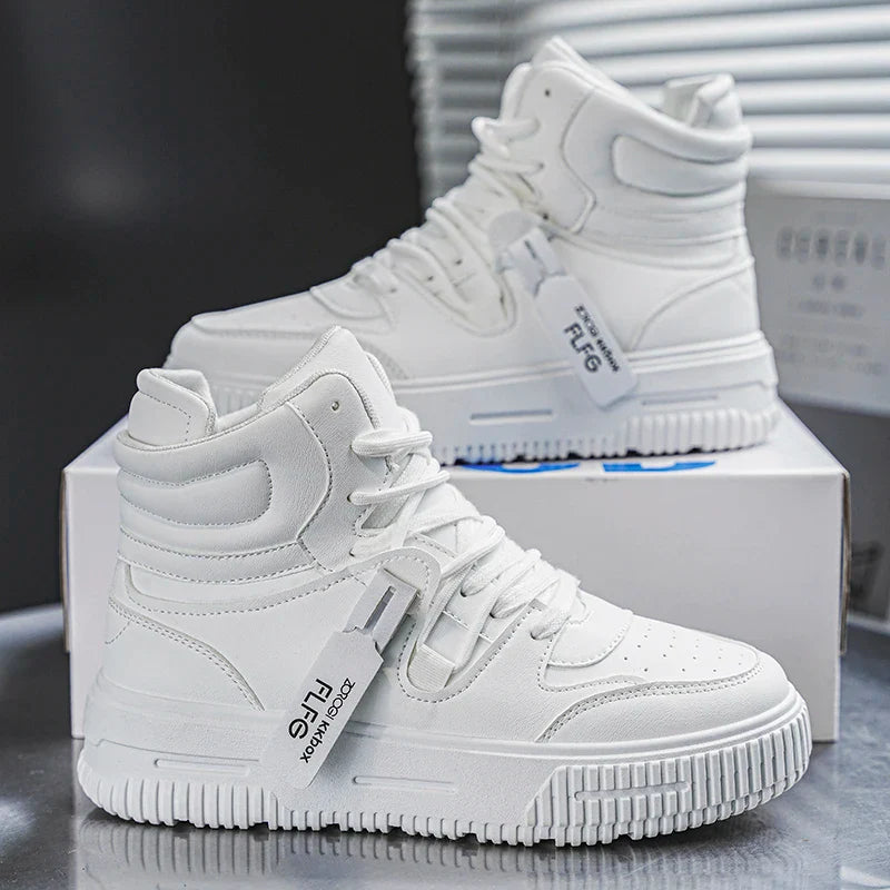 Novos Tênis Masculinos da Moda Confortáveis Macios Antiderrapantes Sola Resistente ao Desgaste Sapatos Casuais Masculinos Botas de Tornozelo Skate de Inverno Preppy