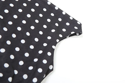 Puss Polka Dots Print T-Shirts Women Summer Trend Skew Collar Off Shoulder Backless Street Fashion Trend Ruched Crop Tops
