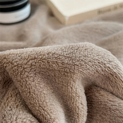 Double Layer Solid Color Milk Velvet Blanket Autumn Winter Thicken Warm Plush Blanket for Bed Sofa Single Double Thick Bed Sheet