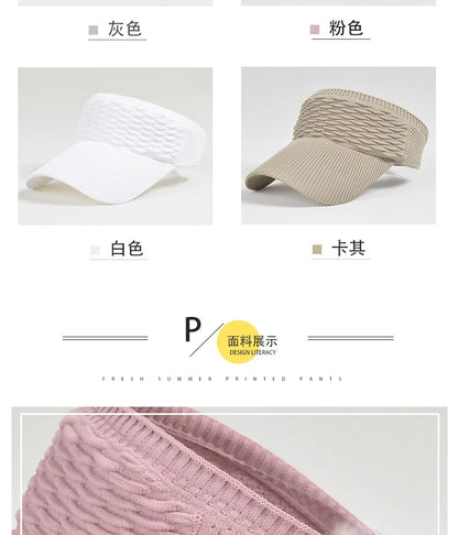 Anti-UV Sun Hats Breathable Adjustable Empty Top Visor Caps for Men
