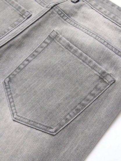 1 Calça Jeans Masculina Slim, Nova Tendência de Festa Estilo Urbano, Jeans com Bolsos, Adequado para Uso Diário de Casais em Todas as Estações