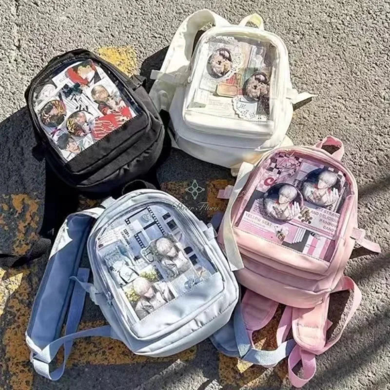 Cute Mini Backpack Women Kawaii Ita Bag Sweet Girl Transparent Rucksack DIY Personality Display Knapsack Lolita Shoulder Bag