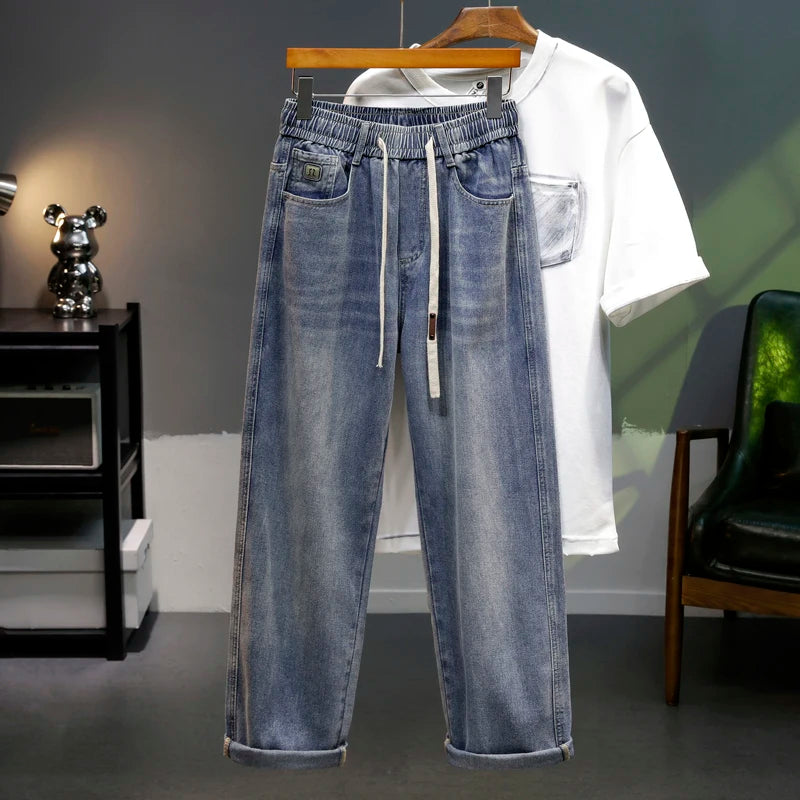 Calça Jeans Masculina Solta Reta 2026 Novo Estilo Casual Confortável Calça Jeans Masculina Moderna Moda Masculina