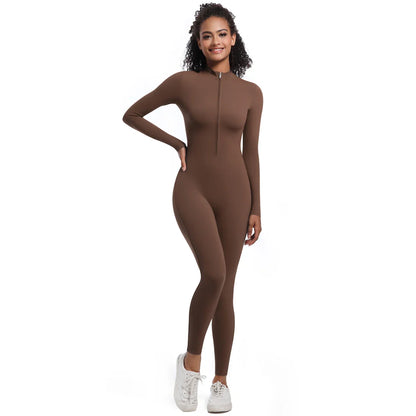 Women's Jumpsuit Women's Sports Shapewear Seamless Slim Fit Long Sleeve Sports Bodysuit  Fitness Sports Bodysuit Yoga Suit