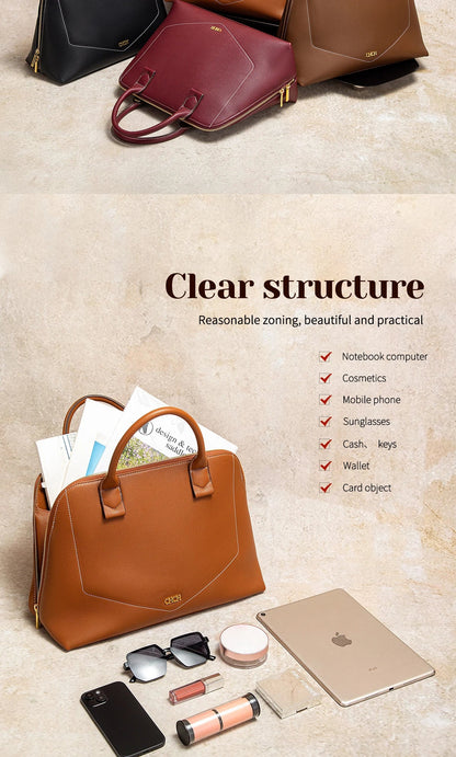 Women's Shoulder Bag New High Quality Business Bag Large Capacity Handbag Wine Red