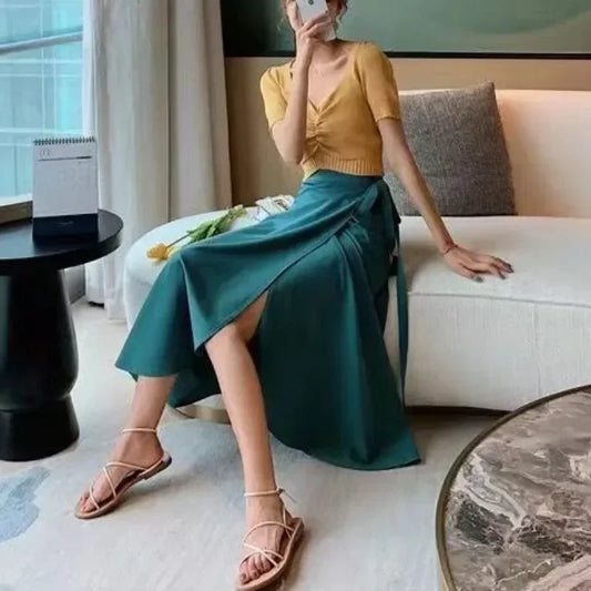 Summer Yellow/Pink Floral A-line Maxi Long Chiffon Skirts Daisy Patchwork Bright Flowers Beach Casual Maxi Long Chiffon Skirts