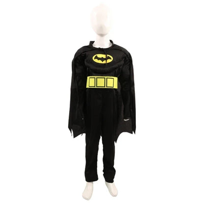 Kids Boy Bat Cosplay Jumpsuit Hero Costume Suit with Cape Mask Men Superhero Wayne Cosplay High Quality Halloween Carnival Party