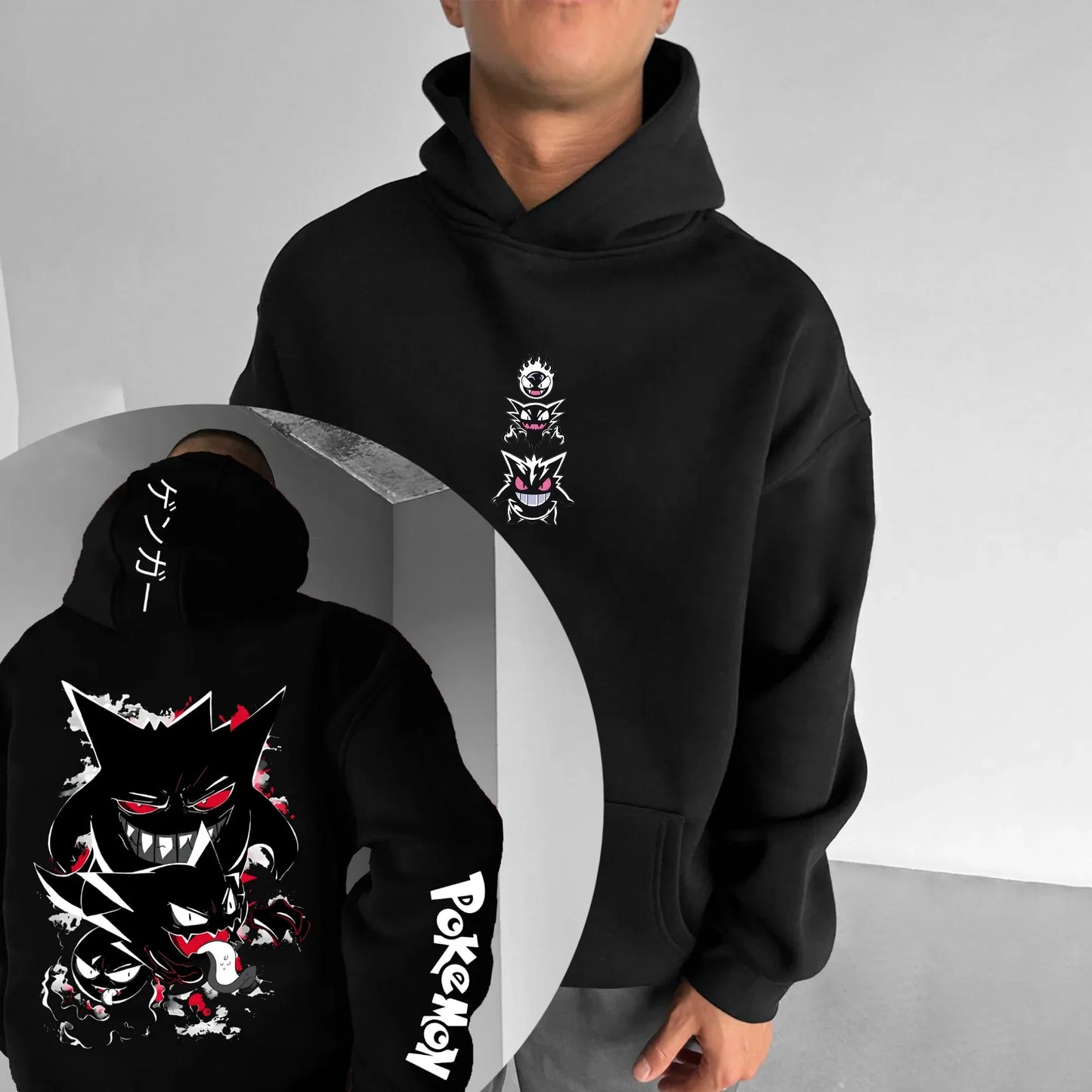 Animation Derivatives Gengar Printing Men's and Women's Summer Fashion Oversize T-shirt、Hoodie、Shorts and Sweatpants