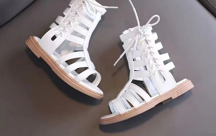 2026 Summer New Girls Beach Princess Roman Sandals Breathable Side Zipper Soft Sole Bestseller