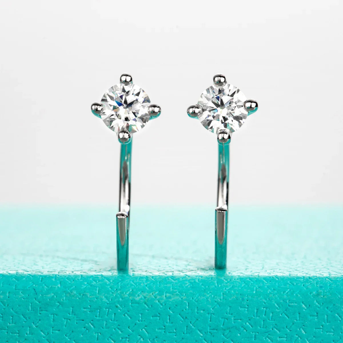 4mm D Color Moissanites Classic Hoop Earrings for Women 925 Sterling Silver Jewelry 18K Gold Plated Earring Wholesale