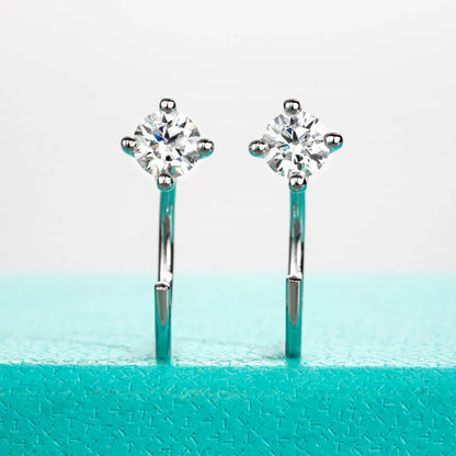 4mm D Color Moissanites Classic Hoop Earrings for Women 925 Sterling Silver Jewelry 18K Gold Plated Earring Wholesale