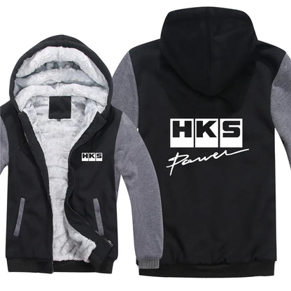 HKS Power and Sports Hoodies Men Streetwear Coat Wool Liner Jacket HKS Sweatshirts Warm Hoody