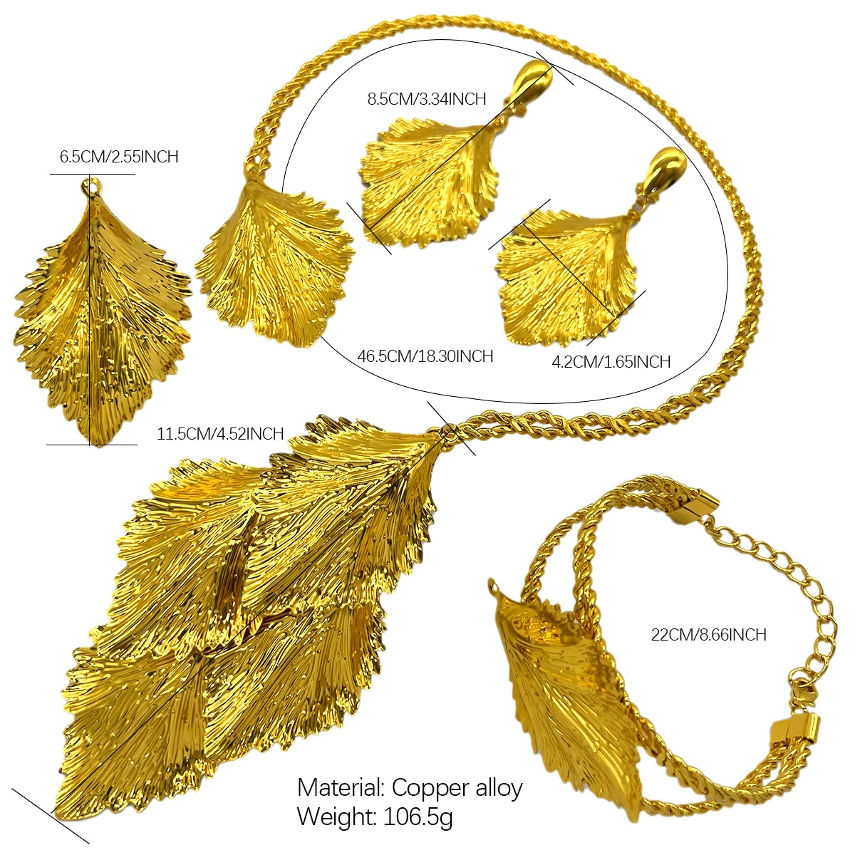 Elegant Dubai 24K Gold Plated Necklace Earrings Fashion New Design Trendy Jewelry Sets for Women Party Gift Wedding Accessories
