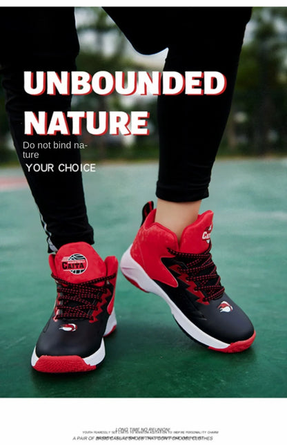 Children Sports Shoes Waterproof Low-top Sneakers Kids Basketball Shoes Boys Lace-up Non-slip Shoes for Running Durable Sneakers