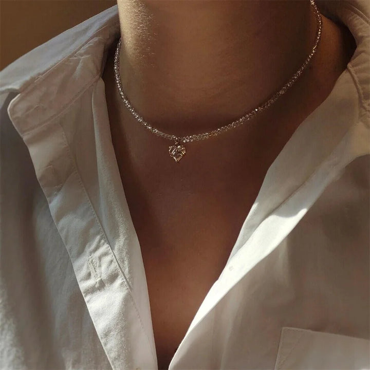 Necklace For Women Female Boho Geometric Baroque Transparent Crystal