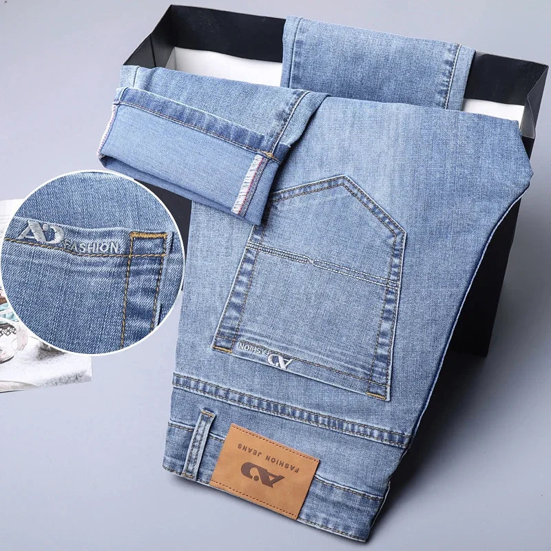 2026 Brand Best Price Comfort Straight Denim Pants Men's Jeans Business Casual Elastic Male High Quality Trousers