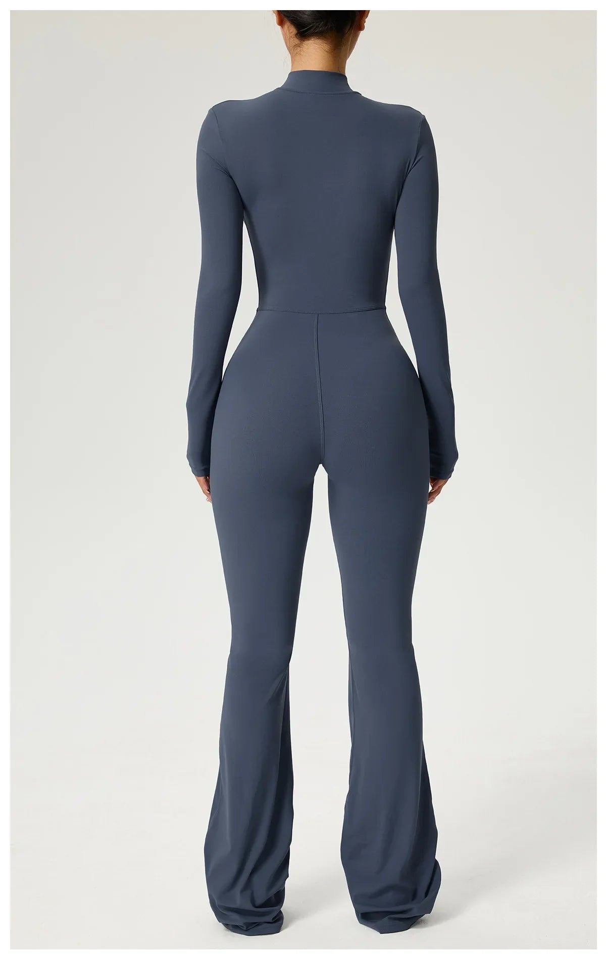 Zipper Jumpsuit Flared Pants Women Clothing Sportswear Gym Yoga Sport Sets Spandex Nylon Workout Sets Women Tracksuit