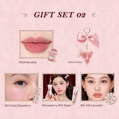 Strawberry Cupid Professional Makeup Set For Women Full Kit Gift Box Eyeshadow Lip Cream Blush Compact Powder Sets