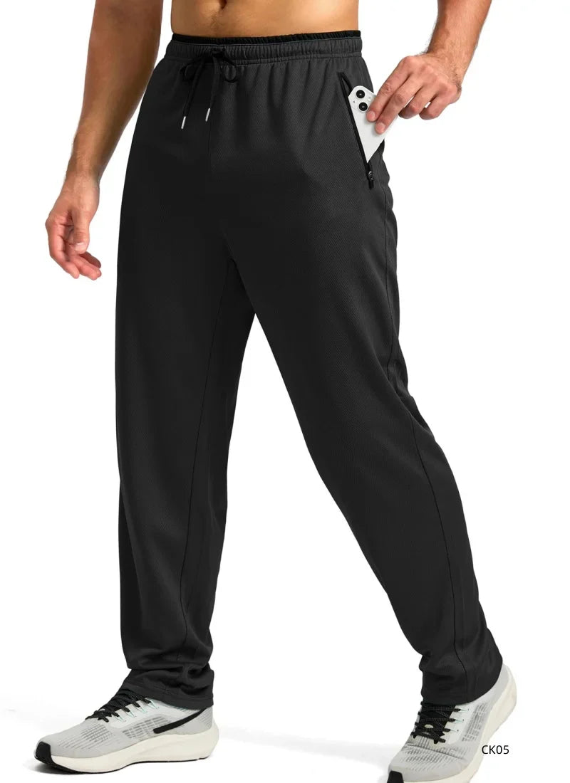 Outdoor Pants Men Quick Dry Straight Running Hiking Pants Elastic Lightweight Yoga Fitness Exercise Sweatpants Joggers