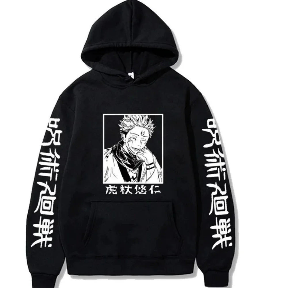 Japanese Anime Spell Battle Tiger Staff Yuren Autumn Print Spring and Autumn Men's Fashion Leisure Versatile Hoodie