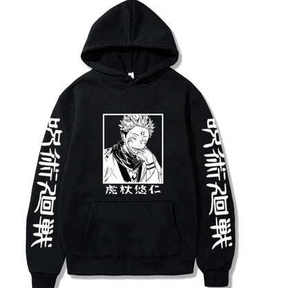 Japanese Anime Spell Battle Tiger Staff Yuren Autumn Print Spring and Autumn Men's Fashion Leisure Versatile Hoodie