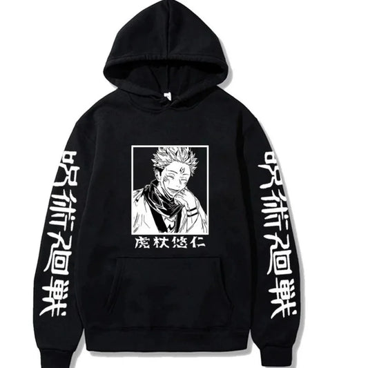 Japanese Anime Spell Battle Tiger Staff Yuren Autumn Print Spring and Autumn Men's Fashion Leisure Versatile Hoodie