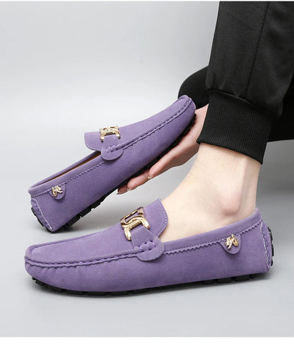 Sapatos Masculinos 2025 Novos Feitos à Mão Gorro Sola Macia Slip-On Casual Sapatos Preguiçosos Respiráveis ​​Trbottomy Mais Fáceis de Combinar Tamanho Grande