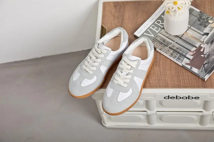 Women's Sneakers 2026 New Genuine Leather Ladies Moral Training Shoes Casual Spring Flat Shoes Women