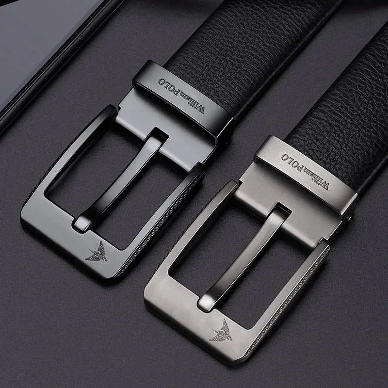 Men's leather casual belt, fashionable needle buckle business belt, personalized denim belt
