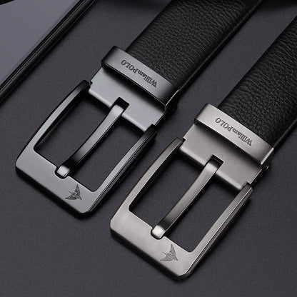 Men's leather casual belt, fashionable needle buckle business belt, personalized denim belt
