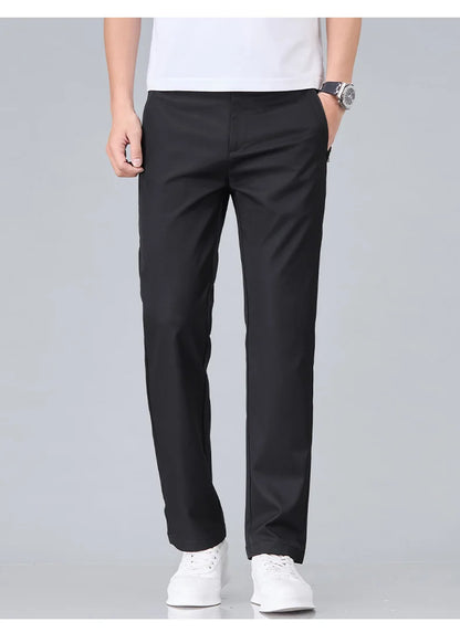 Fashion New in Men's Casual Pants Straight Slim Thin Korean Breathable Comfortable Brand Male Clothing Summer Trousers